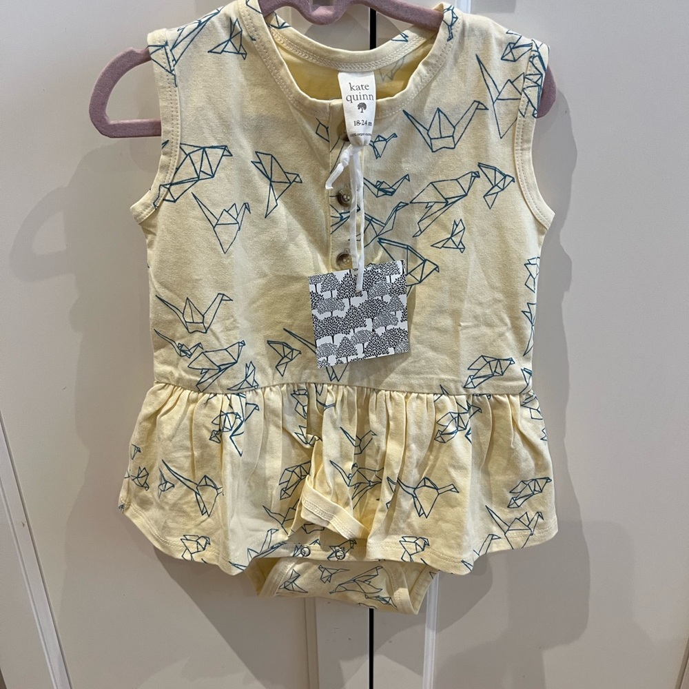 Kate Quinn 18-24m Cream Romper with Blue Origami Design